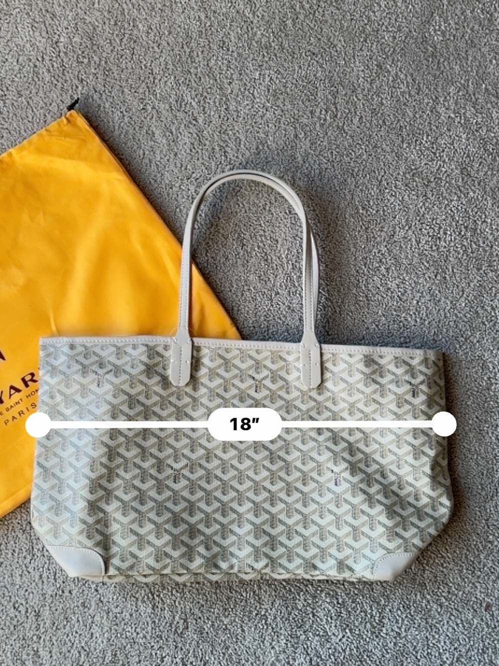Beige Goyardine Canvas Tote with Leather Handles medium - Picture 6 of 12